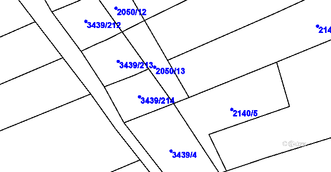 Parcela st. 2050/14 v KÚ Šanov, Katastrální mapa