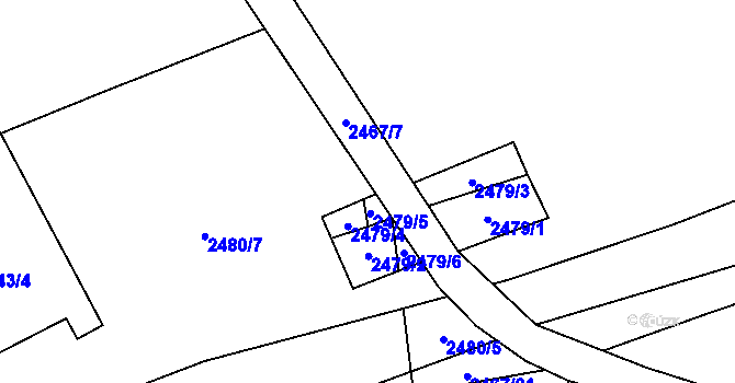Parcela st. 2500/57 v KÚ Šanov, Katastrální mapa