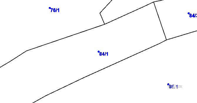 Parcela st. 84/1 v KÚ Šanov, Katastrální mapa