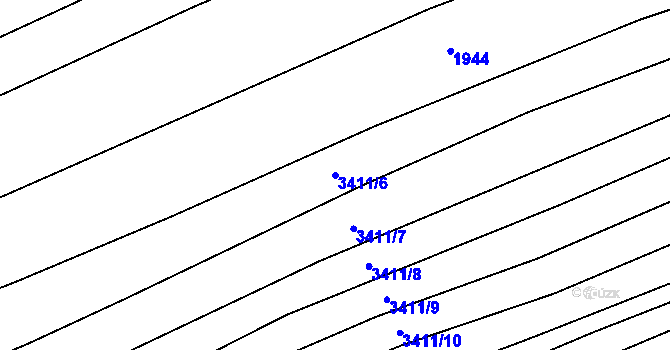 Parcela st. 3411/6 v KÚ Šanov, Katastrální mapa