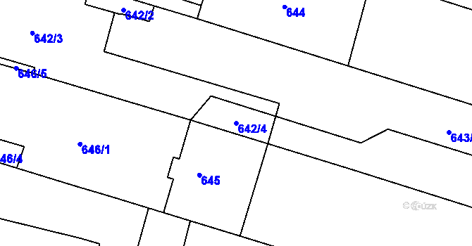 Parcela st. 642/4 v KÚ Šanov nad Jevišovkou, Katastrální mapa
