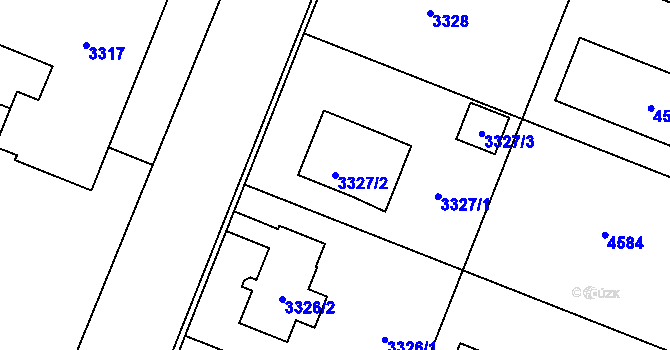 Parcela st. 3327/2 v KÚ Šanov nad Jevišovkou, Katastrální mapa
