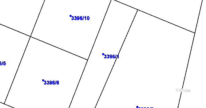 Parcela st. 3396/1 v KÚ Šanov nad Jevišovkou, Katastrální mapa