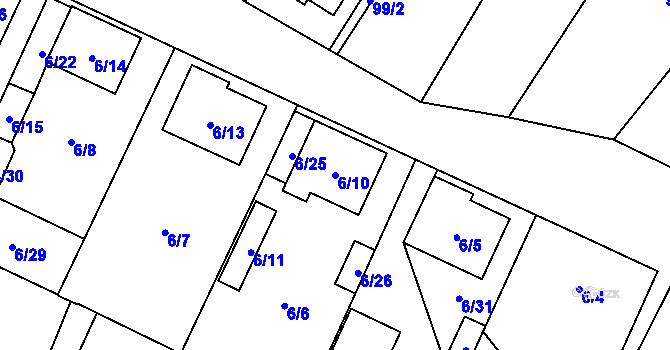 Parcela st. 6/10 v KÚ Šanov nad Jevišovkou, Katastrální mapa