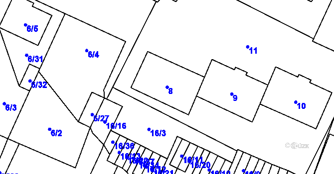 Parcela st. 8 v KÚ Šanov nad Jevišovkou, Katastrální mapa