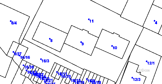 Parcela st. 9 v KÚ Šanov nad Jevišovkou, Katastrální mapa