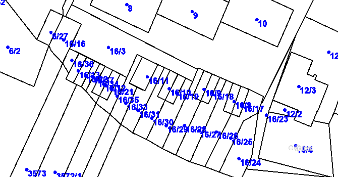 Parcela st. 16/10 v KÚ Šanov nad Jevišovkou, Katastrální mapa