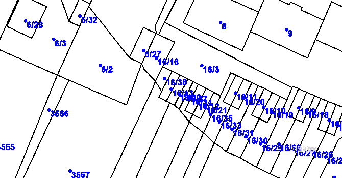 Parcela st. 16/13 v KÚ Šanov nad Jevišovkou, Katastrální mapa
