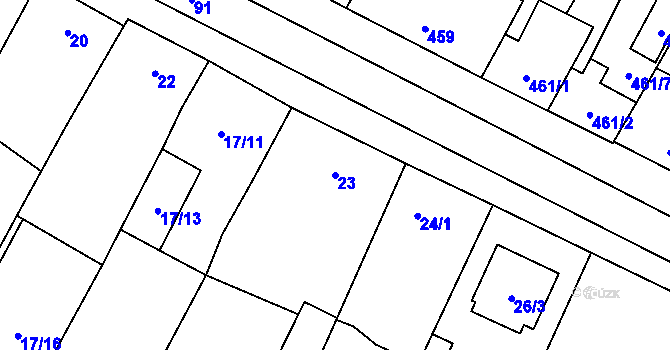 Parcela st. 23 v KÚ Šanov nad Jevišovkou, Katastrální mapa