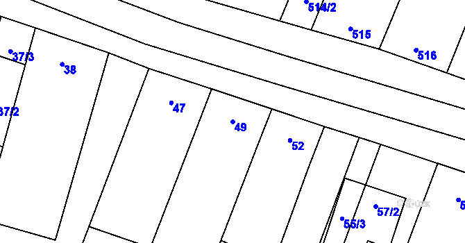 Parcela st. 49 v KÚ Šanov nad Jevišovkou, Katastrální mapa