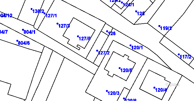 Parcela st. 127/2 v KÚ Šanov nad Jevišovkou, Katastrální mapa