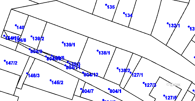 Parcela st. 138/1 v KÚ Šanov nad Jevišovkou, Katastrální mapa
