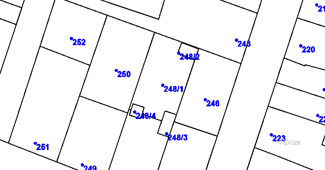 Parcela st. 248 v KÚ Šanov nad Jevišovkou, Katastrální mapa