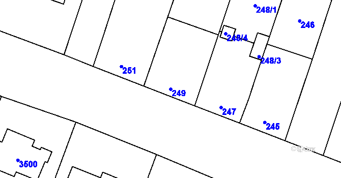 Parcela st. 249 v KÚ Šanov nad Jevišovkou, Katastrální mapa