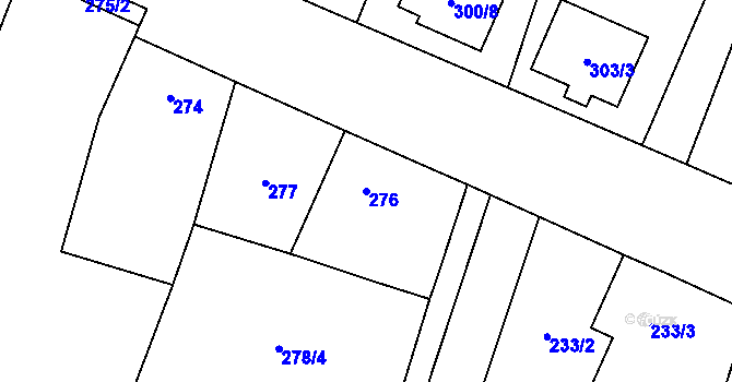 Parcela st. 276 v KÚ Šanov nad Jevišovkou, Katastrální mapa