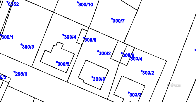 Parcela st. 300/2 v KÚ Šanov nad Jevišovkou, Katastrální mapa