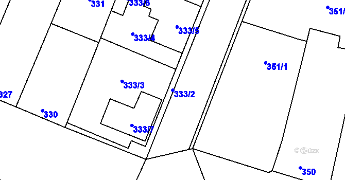Parcela st. 333/2 v KÚ Šanov nad Jevišovkou, Katastrální mapa