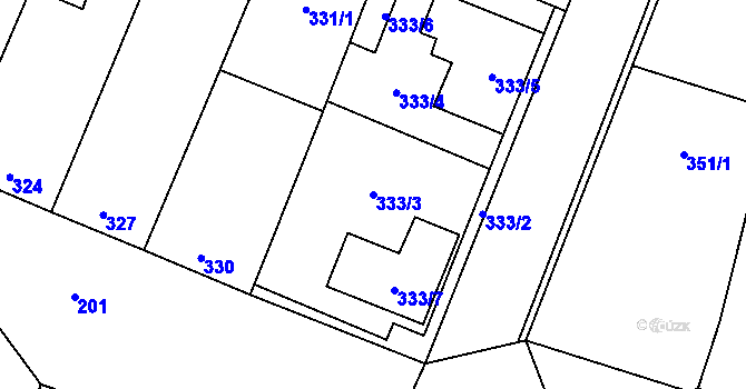 Parcela st. 333/3 v KÚ Šanov nad Jevišovkou, Katastrální mapa