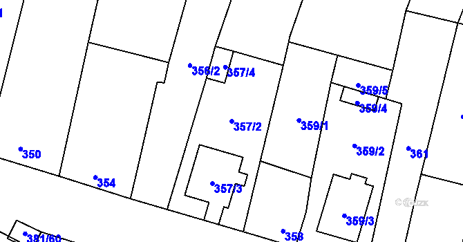 Parcela st. 357/2 v KÚ Šanov nad Jevišovkou, Katastrální mapa
