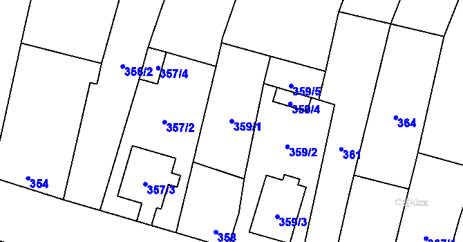 Parcela st. 359/1 v KÚ Šanov nad Jevišovkou, Katastrální mapa