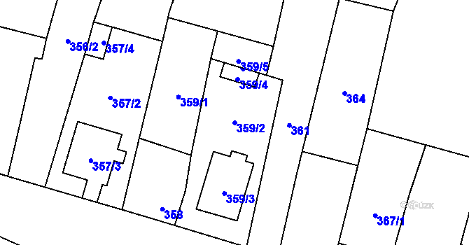 Parcela st. 359/2 v KÚ Šanov nad Jevišovkou, Katastrální mapa