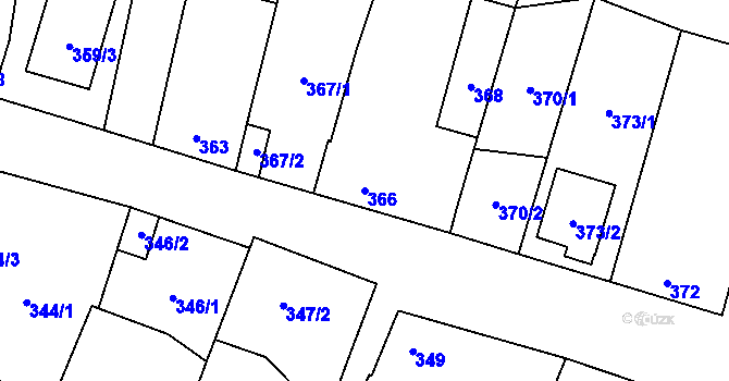 Parcela st. 366 v KÚ Šanov nad Jevišovkou, Katastrální mapa