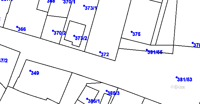 Parcela st. 372 v KÚ Šanov nad Jevišovkou, Katastrální mapa