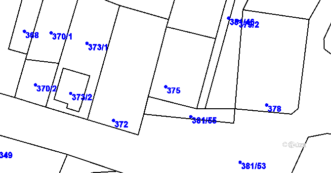 Parcela st. 375 v KÚ Šanov nad Jevišovkou, Katastrální mapa