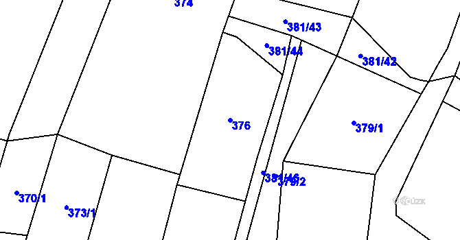 Parcela st. 376 v KÚ Šanov nad Jevišovkou, Katastrální mapa