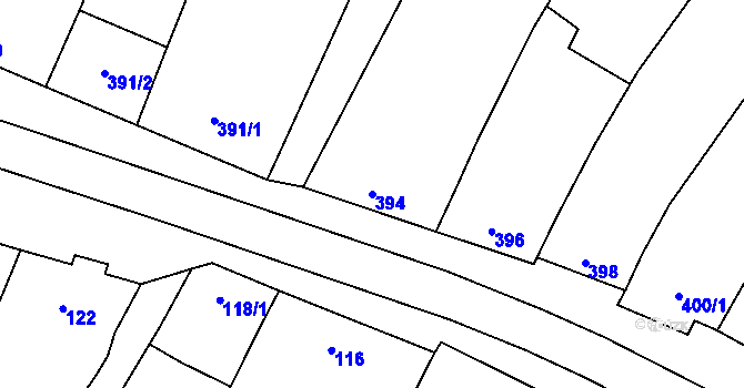 Parcela st. 394 v KÚ Šanov nad Jevišovkou, Katastrální mapa