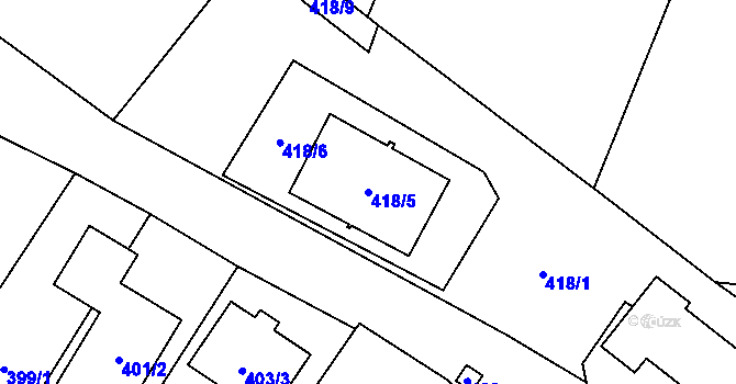 Parcela st. 418/5 v KÚ Šanov nad Jevišovkou, Katastrální mapa