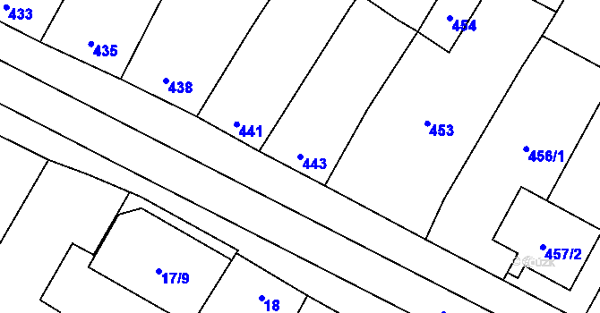 Parcela st. 443 v KÚ Šanov nad Jevišovkou, Katastrální mapa