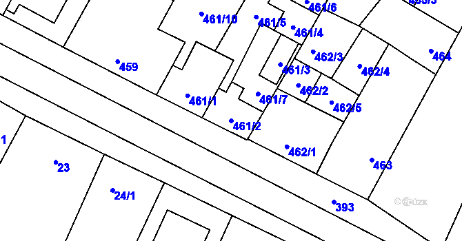 Parcela st. 461/2 v KÚ Šanov nad Jevišovkou, Katastrální mapa