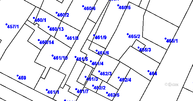 Parcela st. 461/6 v KÚ Šanov nad Jevišovkou, Katastrální mapa