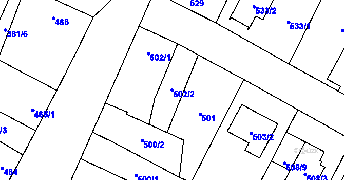 Parcela st. 502/2 v KÚ Šanov nad Jevišovkou, Katastrální mapa