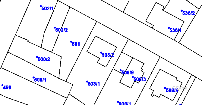 Parcela st. 503/2 v KÚ Šanov nad Jevišovkou, Katastrální mapa