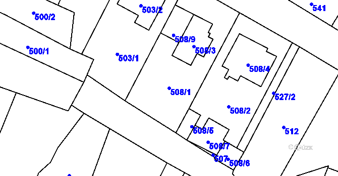Parcela st. 508/1 v KÚ Šanov nad Jevišovkou, Katastrální mapa