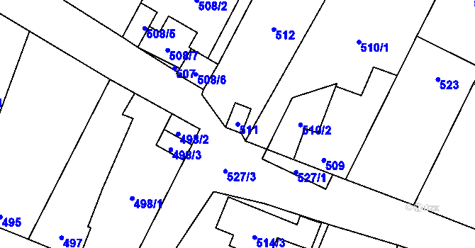 Parcela st. 511 v KÚ Šanov nad Jevišovkou, Katastrální mapa