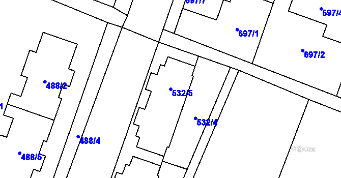 Parcela st. 532/5 v KÚ Šanov nad Jevišovkou, Katastrální mapa
