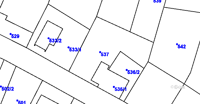 Parcela st. 537 v KÚ Šanov nad Jevišovkou, Katastrální mapa