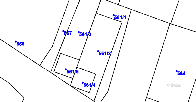 Parcela st. 561/2 v KÚ Šanov nad Jevišovkou, Katastrální mapa