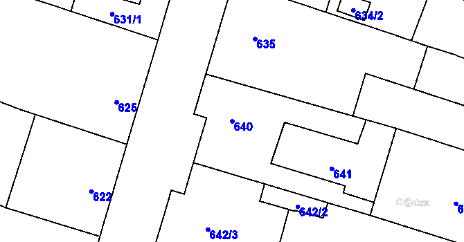Parcela st. 640 v KÚ Šanov nad Jevišovkou, Katastrální mapa