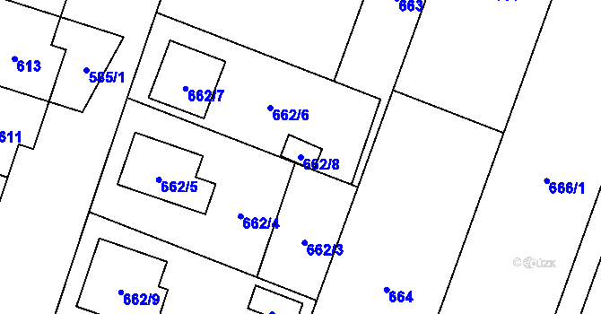 Parcela st. 662/8 v KÚ Šanov nad Jevišovkou, Katastrální mapa