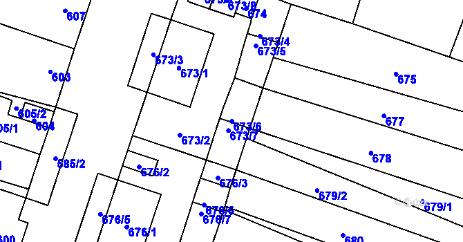 Parcela st. 673/6 v KÚ Šanov nad Jevišovkou, Katastrální mapa
