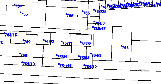 Parcela st. 757/2 v KÚ Šanov nad Jevišovkou, Katastrální mapa