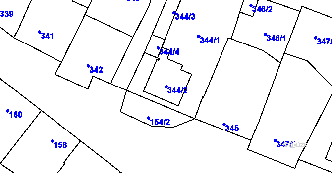 Parcela st. 344/2 v KÚ Šanov nad Jevišovkou, Katastrální mapa