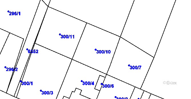 Parcela st. 300/10 v KÚ Šanov nad Jevišovkou, Katastrální mapa
