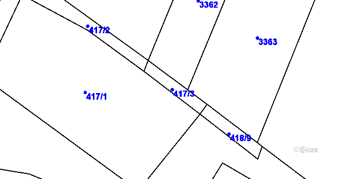 Parcela st. 417/3 v KÚ Šanov nad Jevišovkou, Katastrální mapa