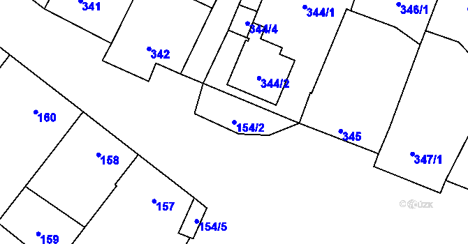 Parcela st. 154/2 v KÚ Šanov nad Jevišovkou, Katastrální mapa