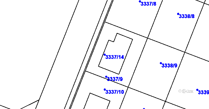 Parcela st. 3337/14 v KÚ Šanov nad Jevišovkou, Katastrální mapa